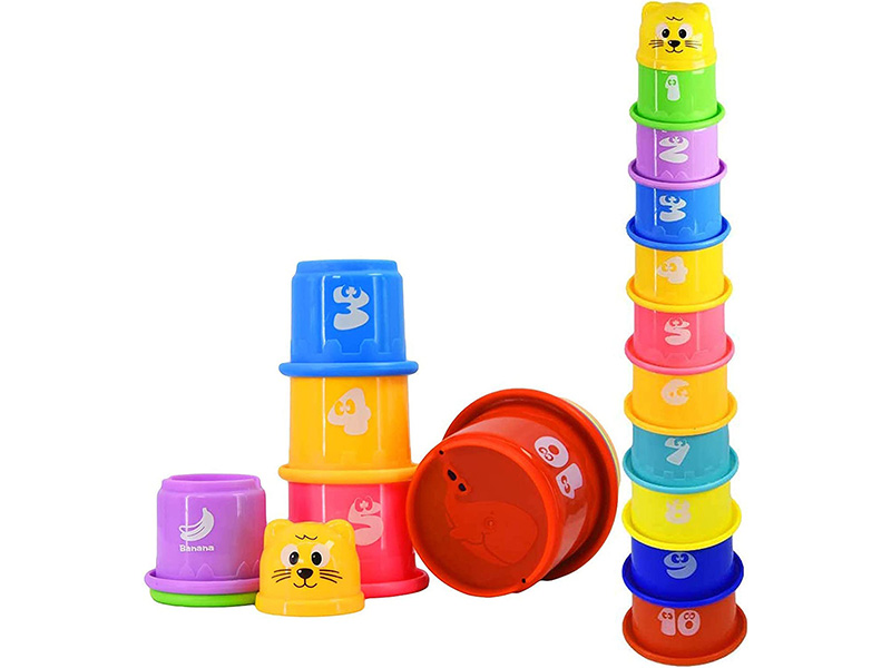 MTS Baby 11 Piece Stacking Cups Stackers Pre-school Learning Toy Stacking Tower Pyramid