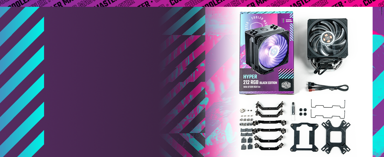 CM Hyper 212 RGB Black Edition CPU Air Cooler with LGA1700 universal brackets