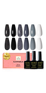 black & white nail polish