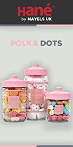 Polka Dots Design Glass Storage and Organisation Canisters