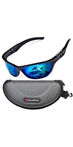 ZILLERATE Polarised Sports Sunglasses, Ice Blue
