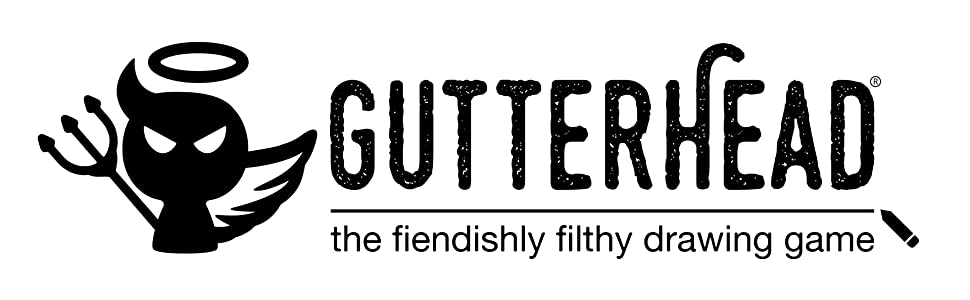 Gutterhead adult drawing game banner. The board game for adult like cards against humanity.