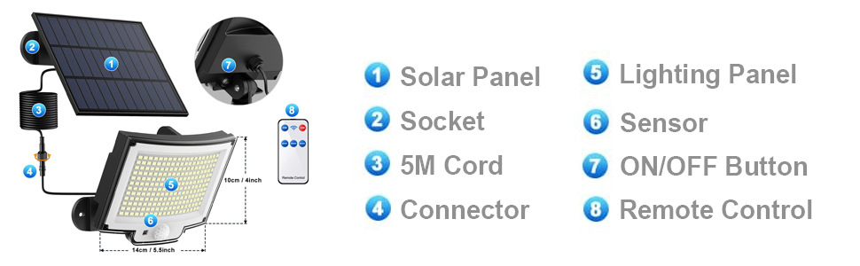 solar garden lights size