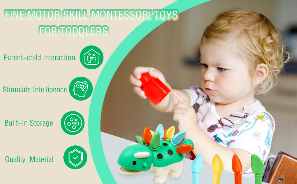 Montessori Baby Toy for Boys Girls Toddler Educational Dinosaur Game
