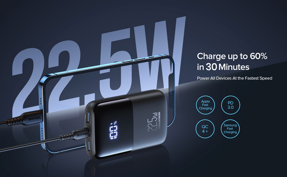 INIU 22.5W power bank fast charging