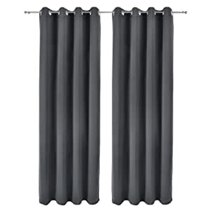 blackout curtain ready made eyelet loop thermal curtains darkening