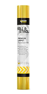 Carpet protection film, roll and stroll