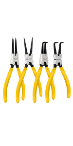 BLOSTM Set of 4 Circlip Pliers Internal & External Straight & Bent Tip Circlip Plier