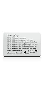 Engraved Wallet Card for Boyfriend Fiance Husband I Love You Gifts for Him 