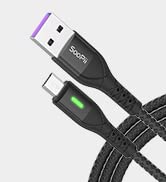 SooPii USB C Cable,[6.6ft,2 Pack] Premium Nylon Braided USB A to Type C Charging Cable with LED I...