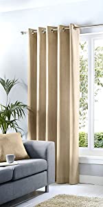 beige light reducing eyelet curtains