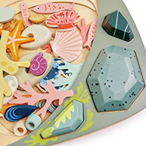 wooden kids toy sorting tray seaside coastal montessori