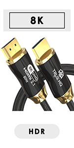 8k hdmi cable hdmi 2.1 lead cord 48gbps vrr earc ultra high speed