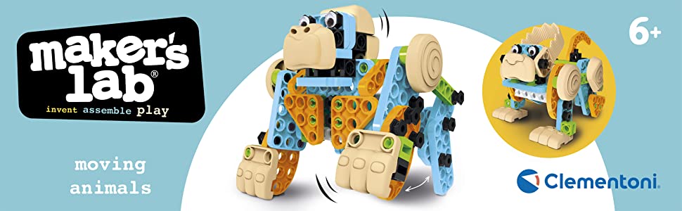 Clementoni Maker's Lab moving aninmails construction mechanics STEM science tech, engineering, maths