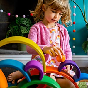 12 piece stacking rainbow