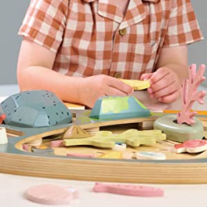 wooden kids toy sorting tray seaside coastal montessori