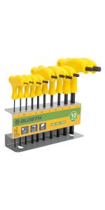 BLOSTM 10-Piece Hex Key T-Handle Set Hex Keys Set
