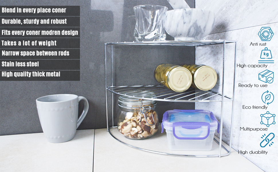 Kitchen corner storage shelf