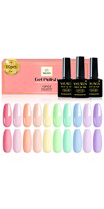 rainbow gel nail polish