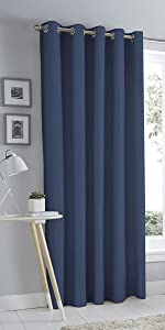 navy blue dim out eyelet curtains