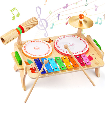 Sweet time Kids Musical Instruments for Toddler, Baby Wooden Percussion Instruments Toys Tambouri...