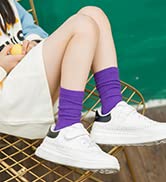 KEREDA Girls Kids School Crew Socks Cotton Sport Ankle Socks 9 Pairs 1Y-12Y