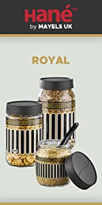 Royal Design Glass Kitchen Jar Set