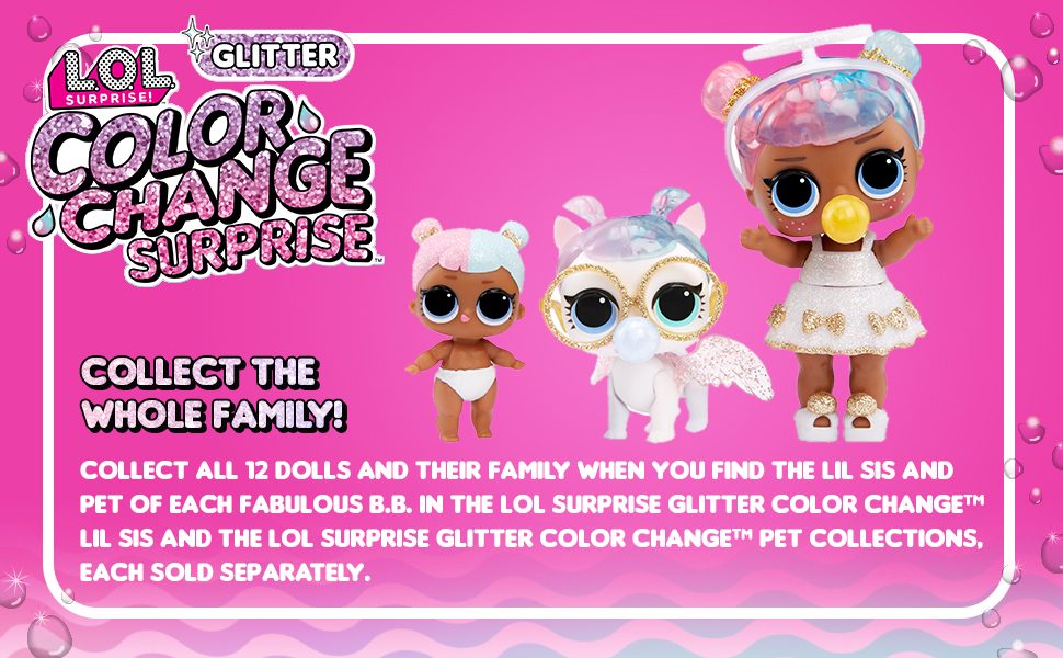 LOL Surprise Glitter Colour Change Dolls MGA