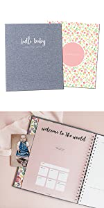 Peachly Baby Record Book Botanica girl baby book