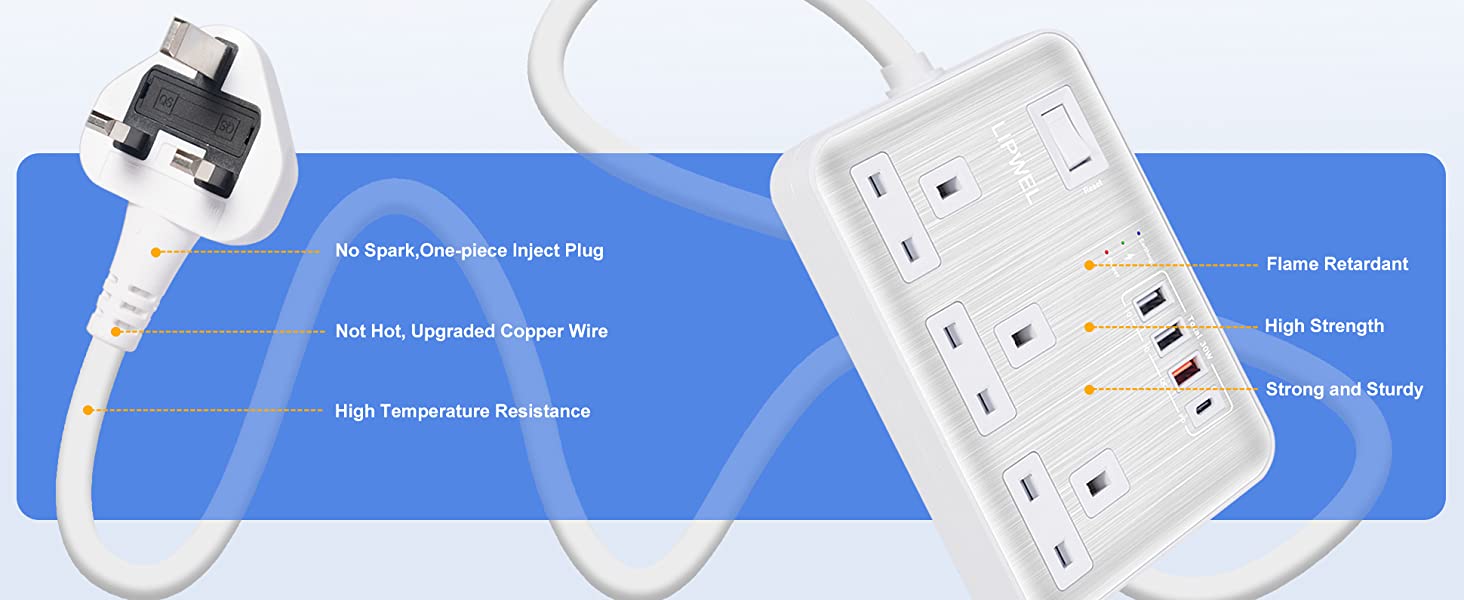 extension lead with usb slots