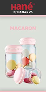 Macaron Design Glass Canister Set 3 pieces