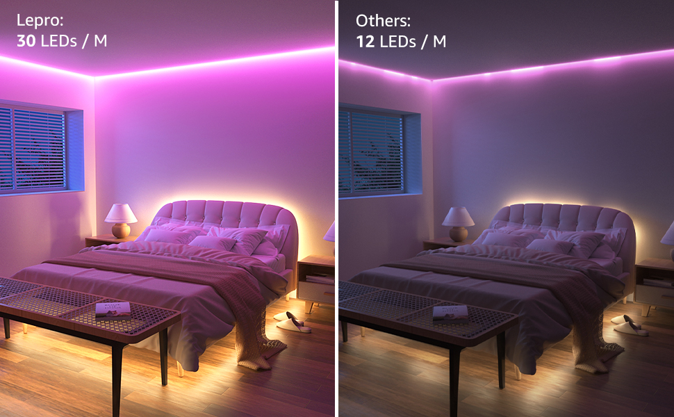 brighter led strip lights for bedroom