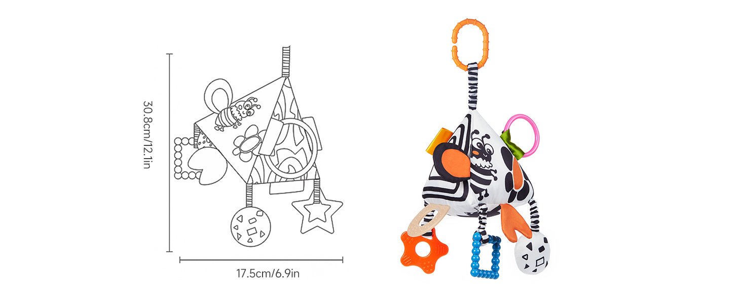 black and white hanging baby toys