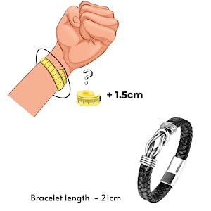 bracelet wrist size meassure diameter men hand fit perfect