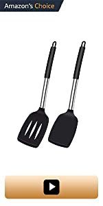 silicone solid spatula and slotted spatula