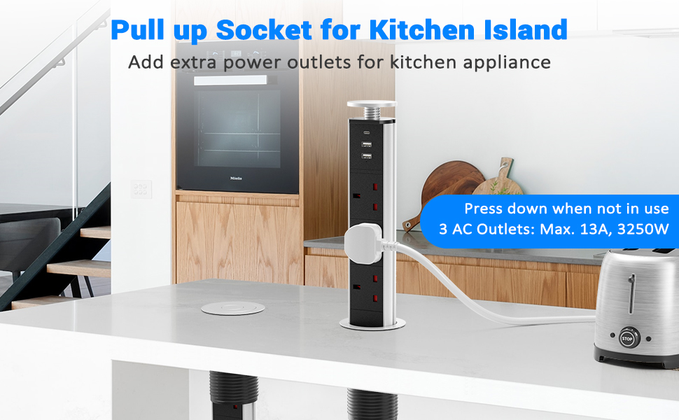Pull up Power Sockets with USB