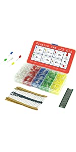 Plusivo 5mm Diffused LED Diode Assortment Kit with Resistors (600 pcs.)