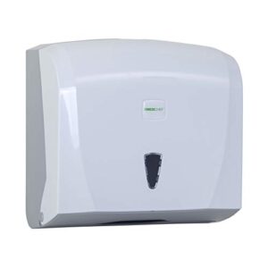 Medichief MDTC300W White Dispenser For C Fold/V Fold Paper Towels With Viewing Window - 300 Towel Capacity