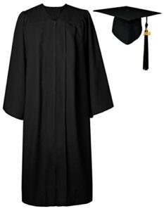 GraduatePro Graduation Gown and Cap Set for Adults 2023 Hat Unisex Matte University High School Women Teen Bachelor 12 Colors