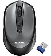 TECKNET Wireless Mouse for Laptop, 2.4G Cordless USB Mouse Portable Computer Mouse, 3 Buttons, 20...