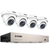 ZOSI 1080P CCTV Camera Systems, 5MP Lite 8 Channel DVR with 1TB Hard Drive, 2X 2MP Dome Security ...