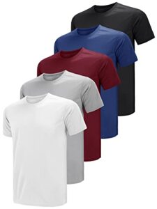 Teesmen Men T Shirt Multipack Gym 5pack Workout Short Sleeve Super Soft Plain Athletic