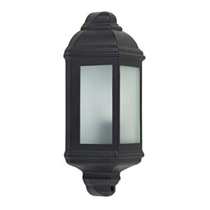 MiniSun Traditional Black Aluminium Outdoor Garden Porch Wall Mounted Lantern IP44 Ligh