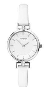Sekonda Womens Classic 26mm Watch Stone Set Case with Leather Strap