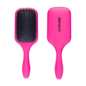 Denman Tangle Tamer Ultra (Pink) Detangling Paddle Brush For Curly Hair And Black Natural Hair - use with both Wet & Dry Hair