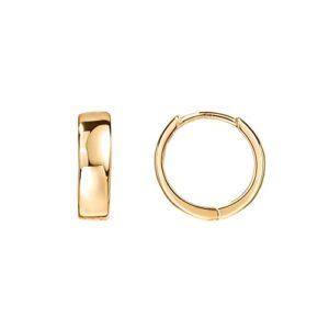 PAVOI 14K Gold Plated Sterling Silver Post Huggie Earrings | Small Hoop Earrings |Gold Earrings for Wome