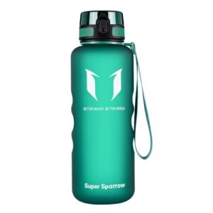Super Sparrow Sports Water Bottle - 1.5L - Non-Toxic BPA Free & Eco-Friendly Tritan Co-Polyester Plastic - Fast Water Flow