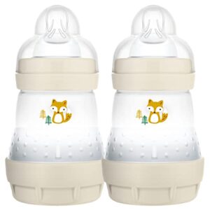 MAM Easy Start Self Sterilising Anti-Colic Baby Bottle 2 Pack (2 x160 ml) with Slow Flow MAM Teats Size 1