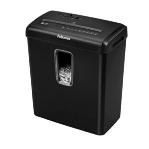 Fellowes Paper Shredder for Home Use - 6 Sheet Cross Cut Paper Shredder for Home and Personal Use - Home Shredder with 15 Litre Bin - Powershred FS-6C - Security Level P4 - Black - Exclusive to Amazo