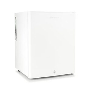 Subcold Aire40 LED Mini Fridge | 40L Table Top Fridge | Quiet & Frost Free for Bedrooms & Hotels | Lockable with Solid door & interior LED light (White)            [Energy Class F]